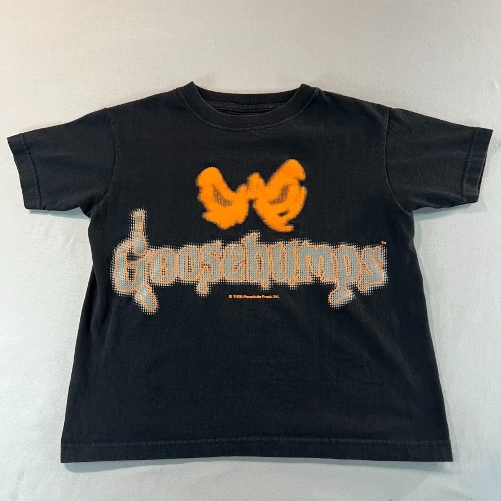 Vintage 1998‎ Goosebumps T-Shirt Black Orange Butterfly Youth M 15x21 Retro
